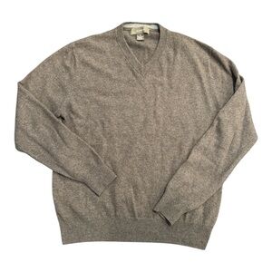 Men’s 100% Cashmere Brown v neck sweater